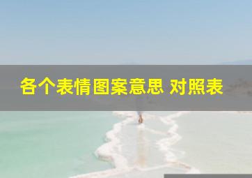 各个表情图案意思 对照表